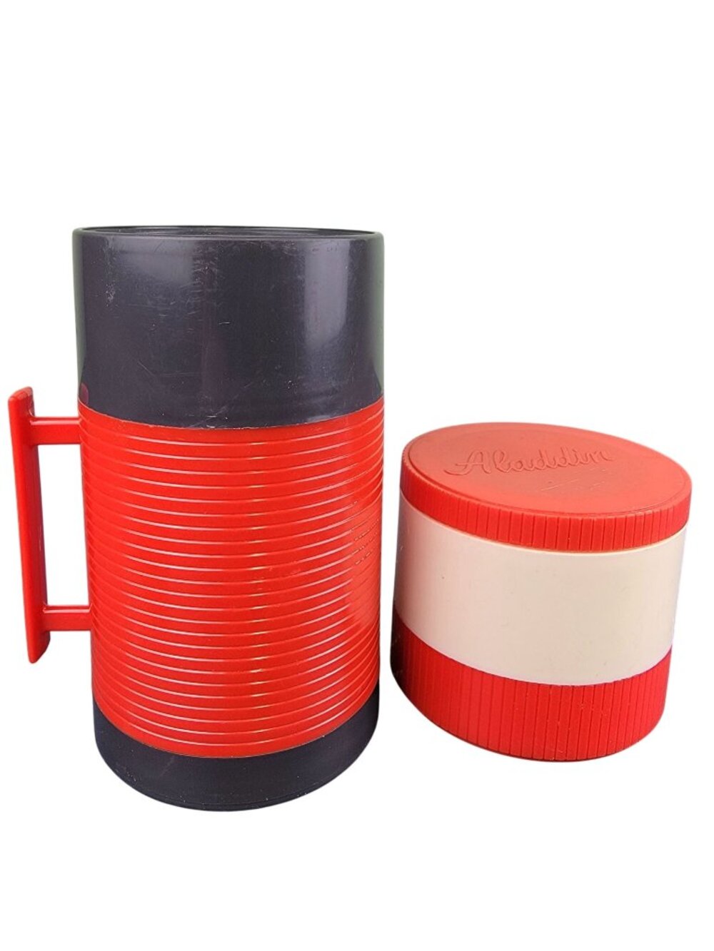 Aladdin Vintage 70s Set Wide Mouth Bottle Soup Container Camp Home Food Storage